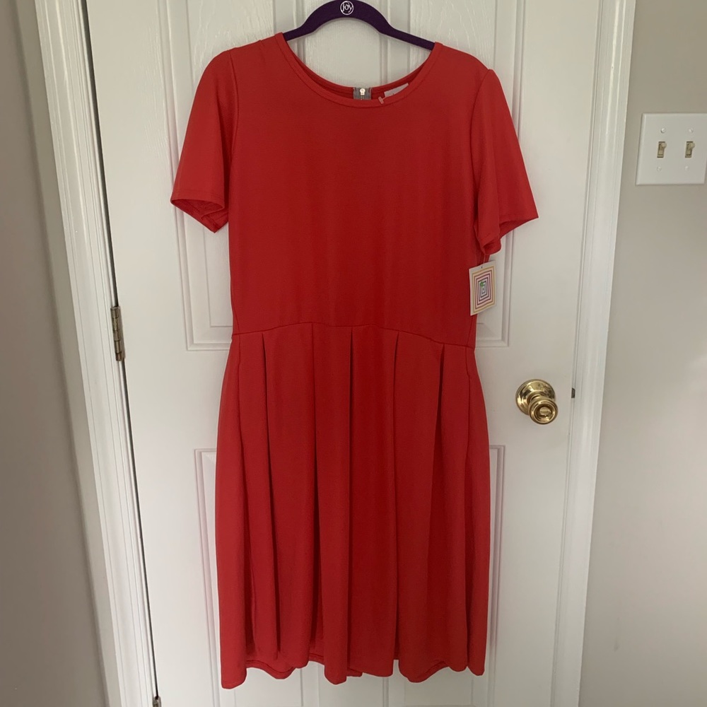 Red LuLaRoe Amelia Dress NWT